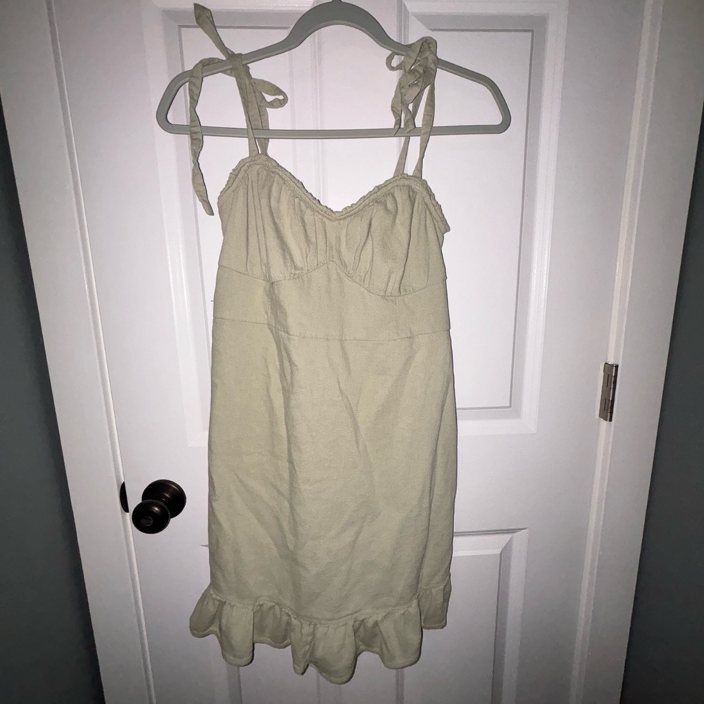 Hollister Green Ruffle Hem Mini Dress
